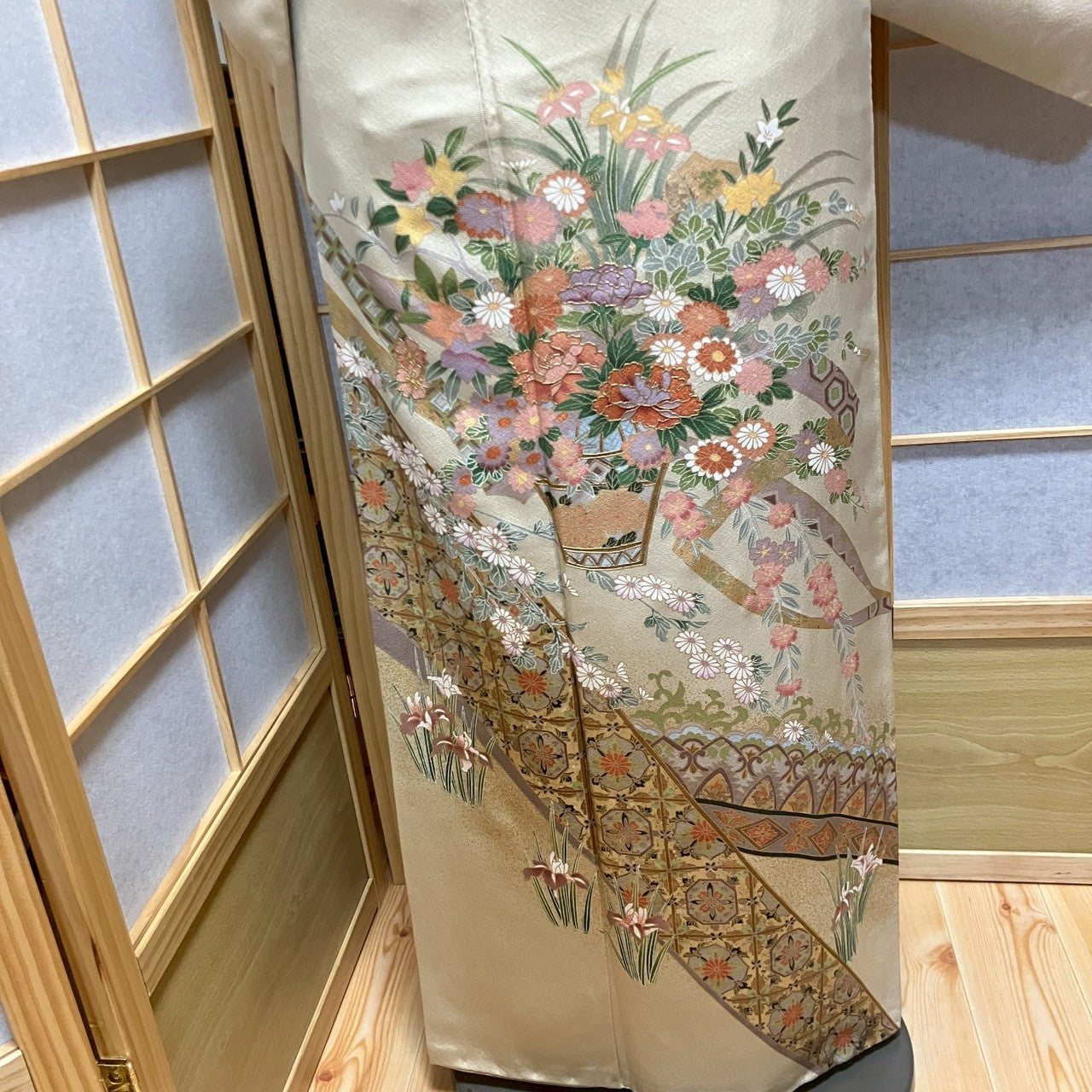 6460# Japanese Tomesode Kimono Vintage Womens Silk Fabric Robe Kimono only sold
