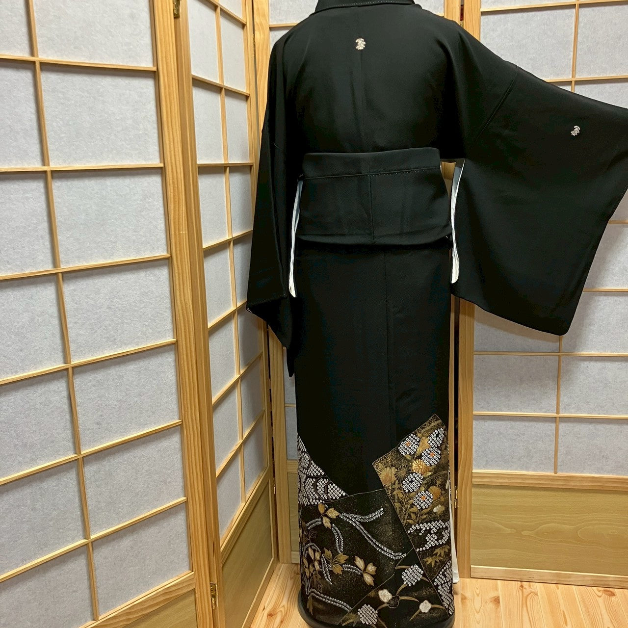 6490# Japanese Tomesode Kimono Vintage Womens Silk Fabric Robe Kimono only sold