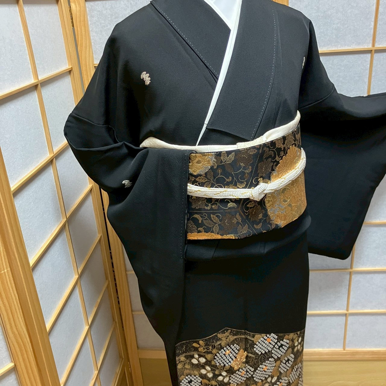 6490# Japanese Tomesode Kimono Vintage Womens Silk Fabric Robe Kimono only sold