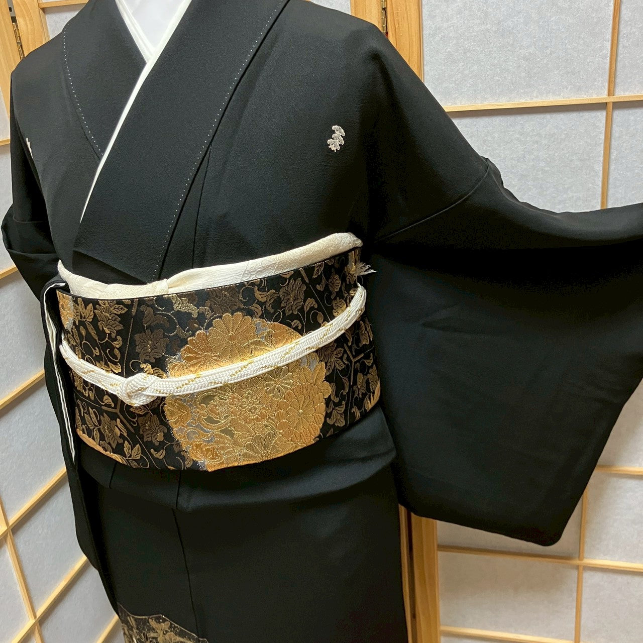 6490# Japanese Tomesode Kimono Vintage Womens Silk Fabric Robe Kimono only sold