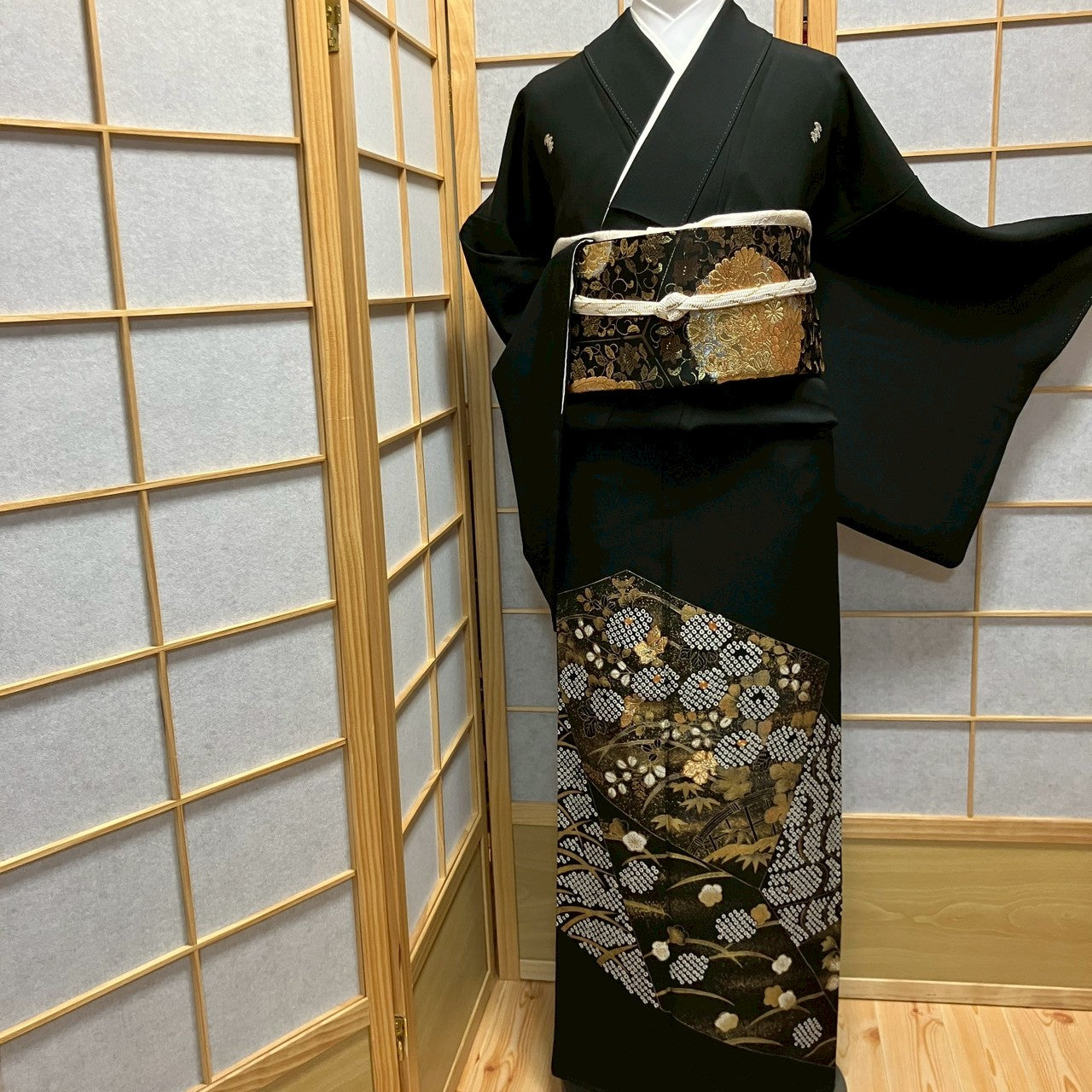 6490# Japanese Tomesode Kimono Vintage Womens Silk Fabric Robe Kimono only sold