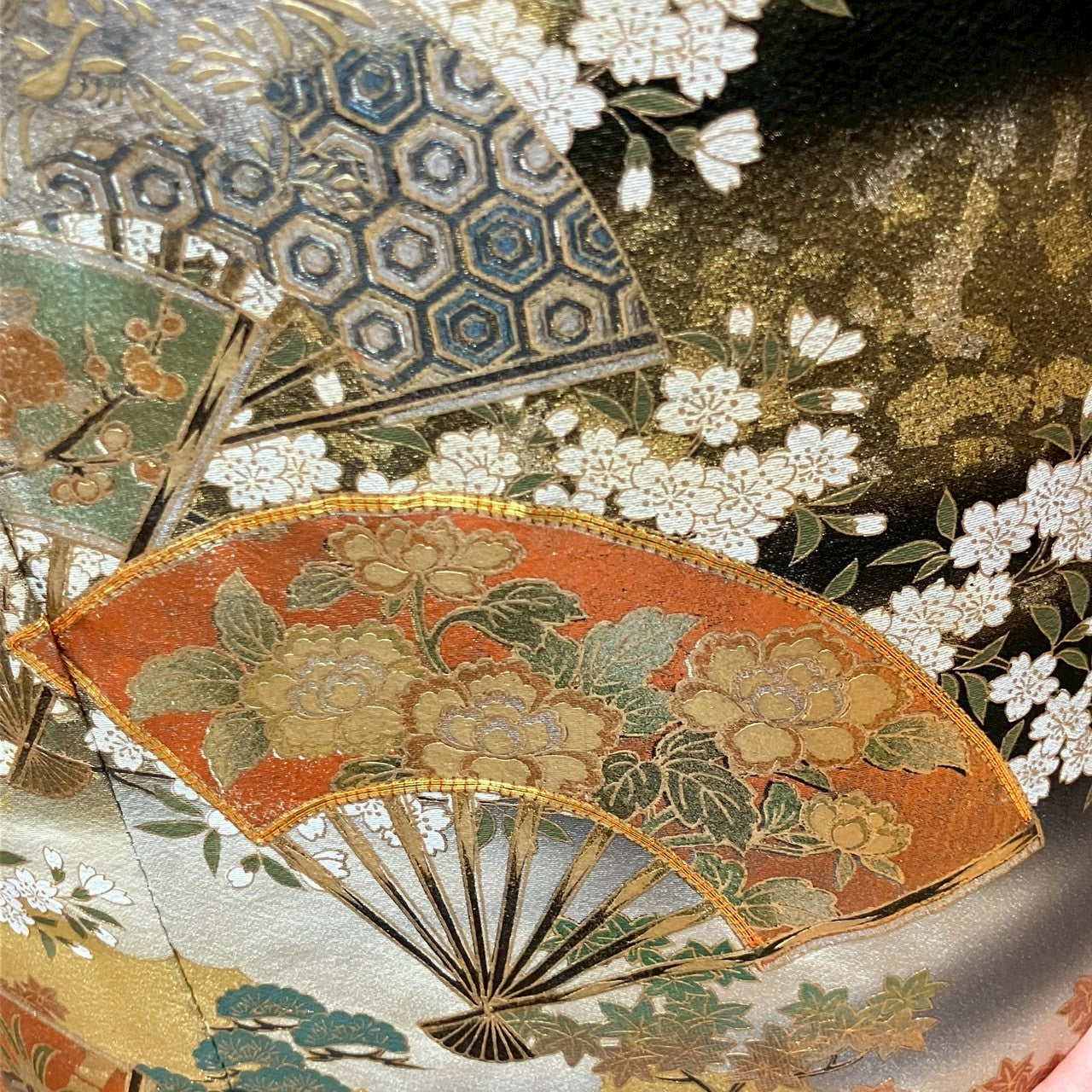 6492# Japanese Tomesode Kimono Vintage Womens Silk Fabric Robe Kimono only sold