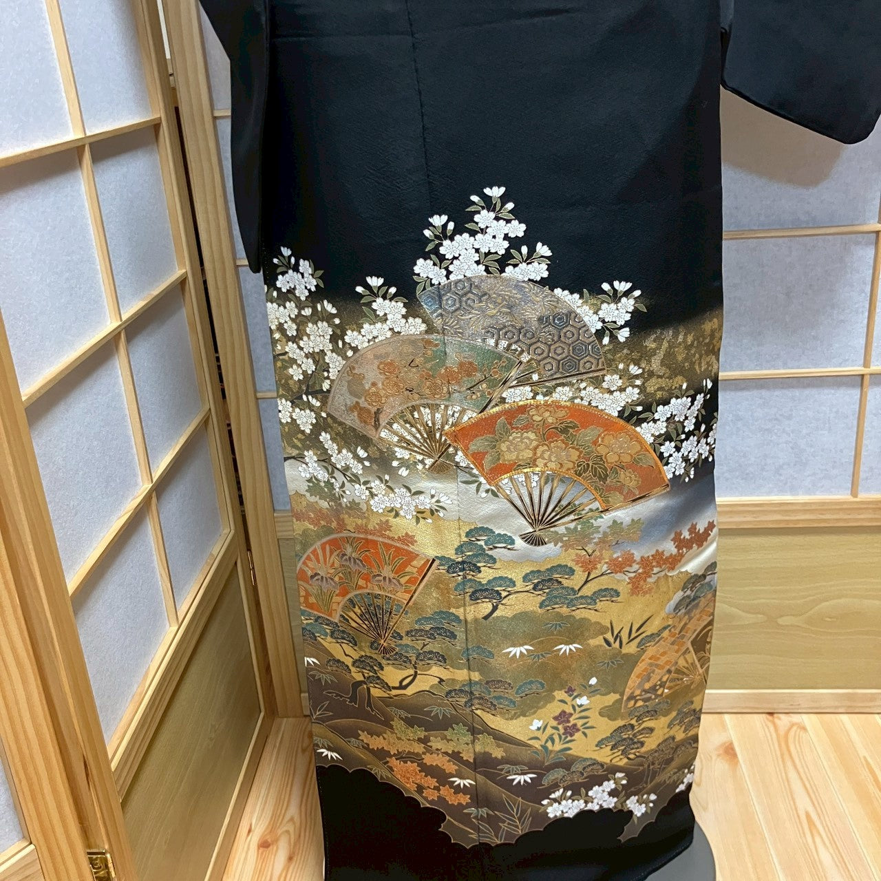 6492# Japanese Tomesode Kimono Vintage Womens Silk Fabric Robe Kimono only sold