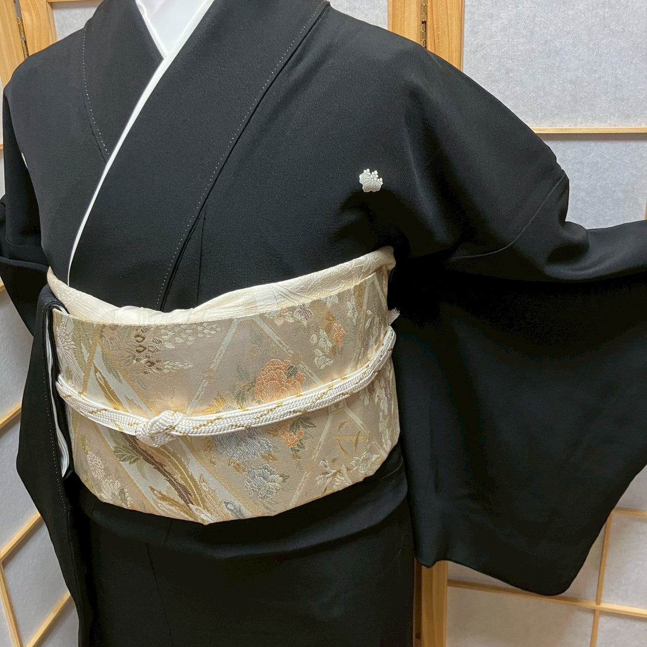 6492# Japanese Tomesode Kimono Vintage Womens Silk Fabric Robe Kimono only sold