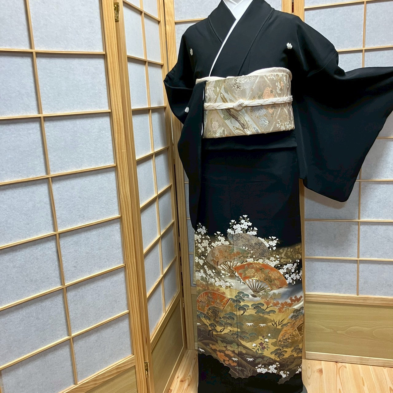 6492# Japanese Tomesode Kimono Vintage Womens Silk Fabric Robe Kimono only sold