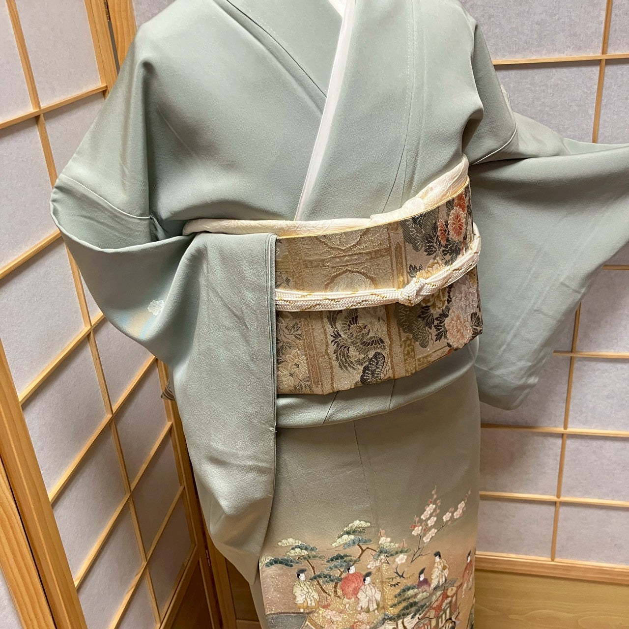 6743# Japanese Tomesode Kimono Vintage Womens Silk Fabric Robe Kimono only sold