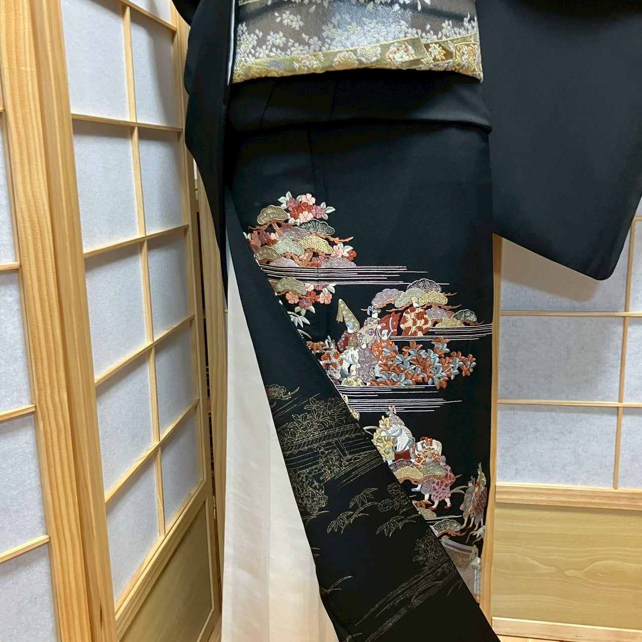 6744# Japanese Tomesode Kimono Vintage Womens Silk Fabric Robe Kimono only sold