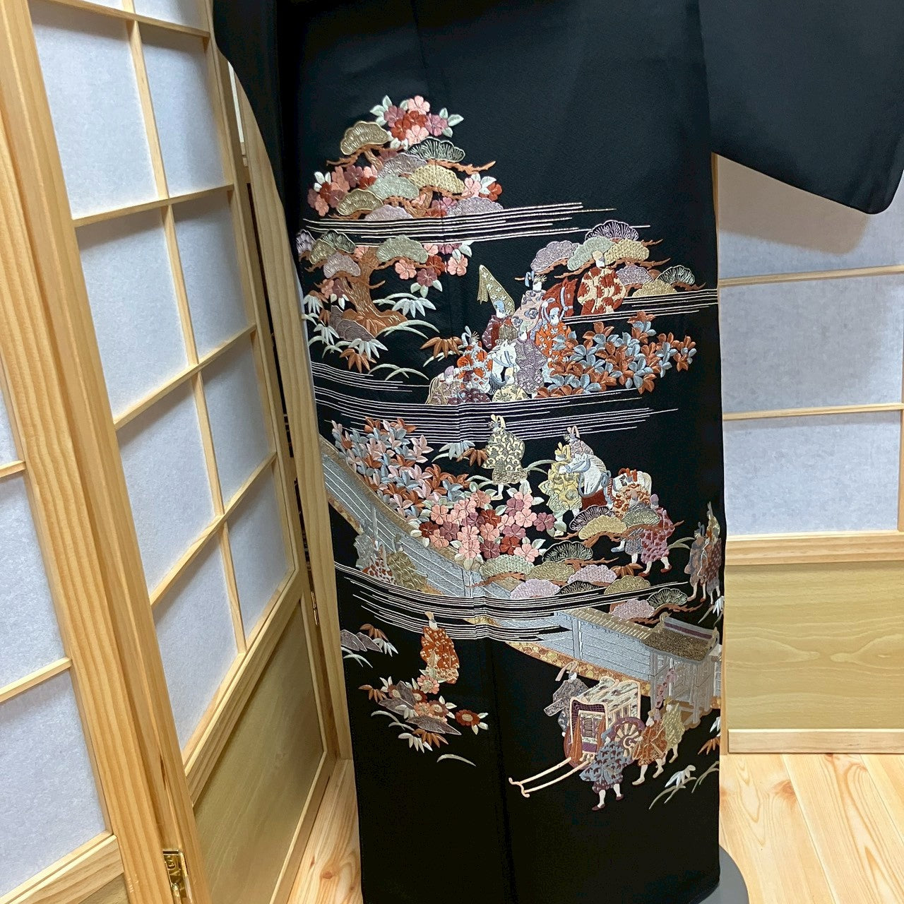 6744# Japanese Tomesode Kimono Vintage Womens Silk Fabric Robe Kimono only sold