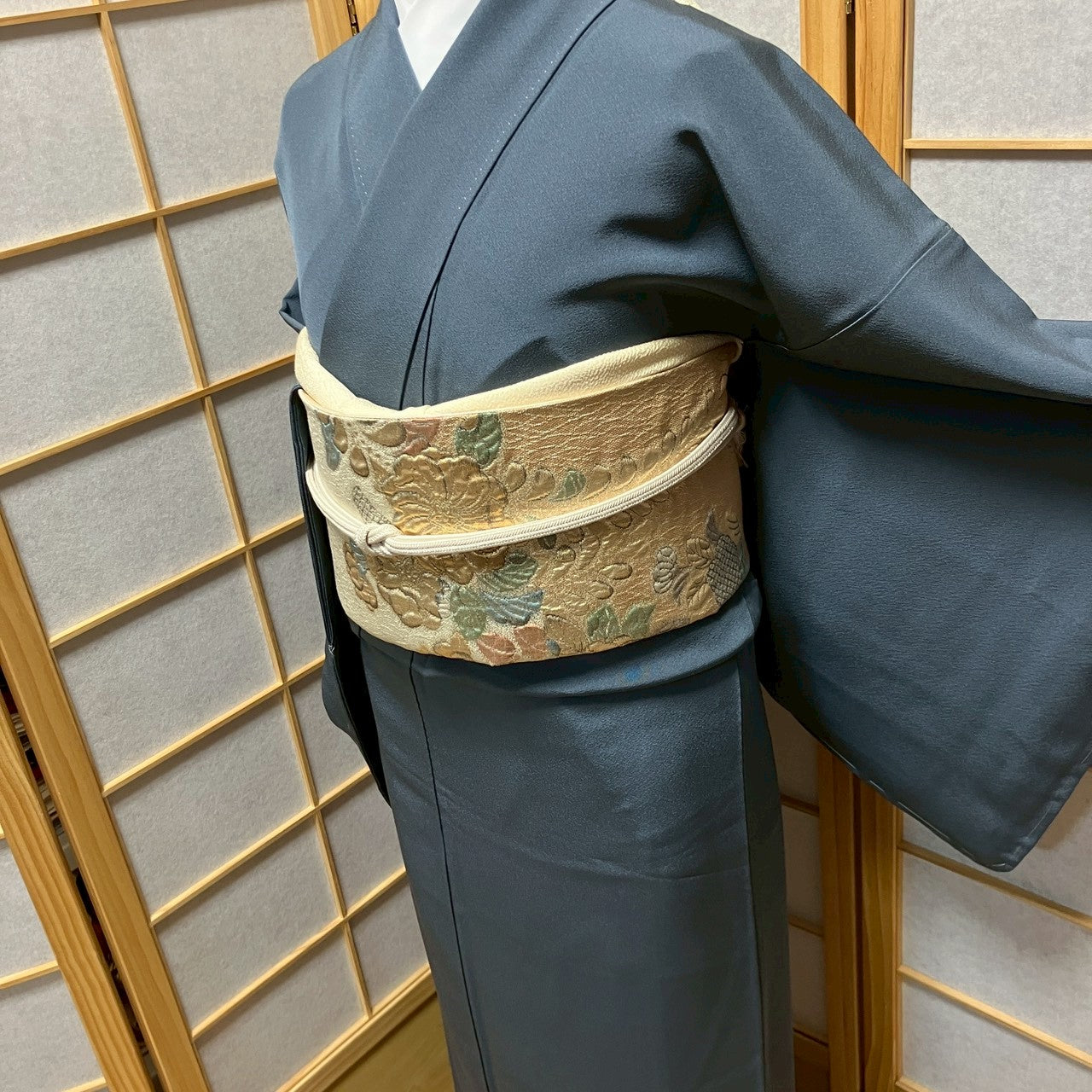 6796# Japanese Plain Kimono Vintage Womens Silk Fabric Robe Kimono only sold
