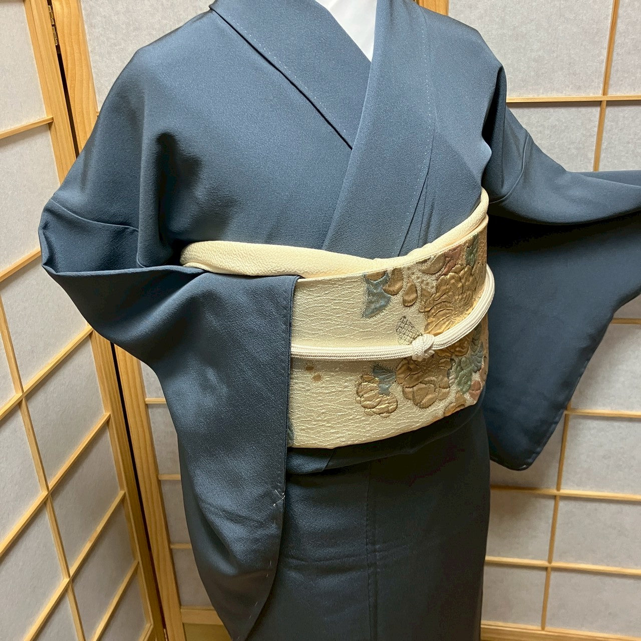 6796# Japanese Plain Kimono Vintage Womens Silk Fabric Robe Kimono only sold