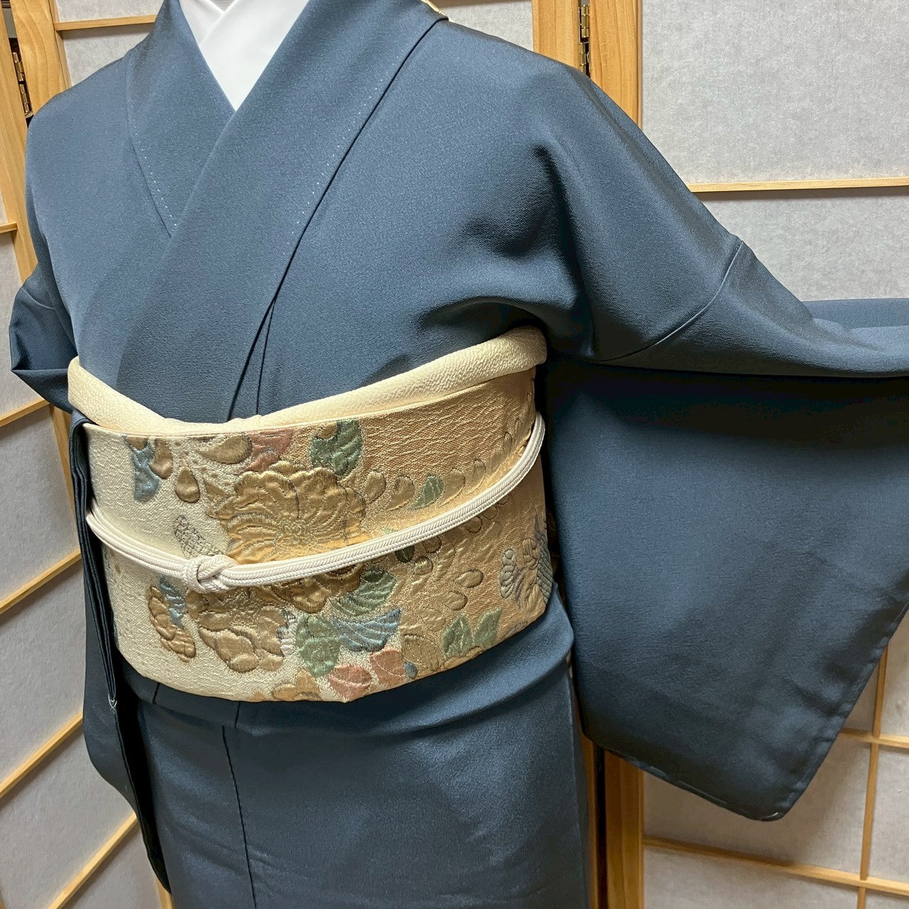 6796# Japanese Plain Kimono Vintage Womens Silk Fabric Robe Kimono only sold