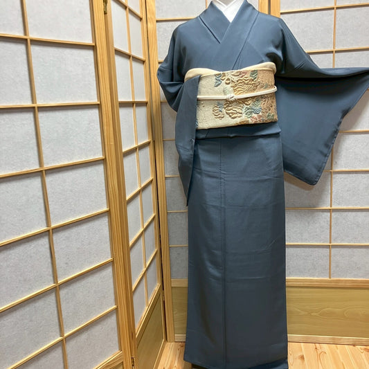 6796# Japanese Plain Kimono Vintage Womens Silk Fabric Robe Kimono only sold