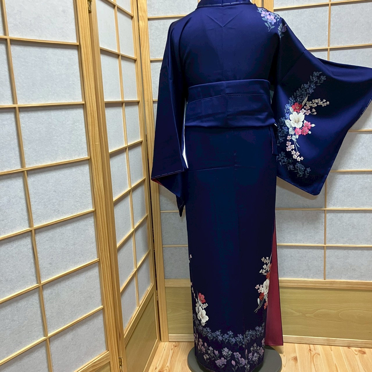 6808# Japanese Kimono Vintage Womens Silk Fabric Robe Kimono only sold Unused