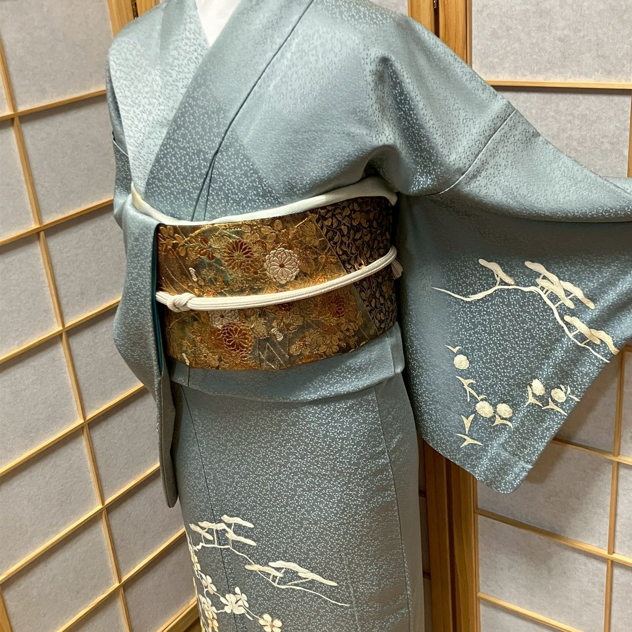 6795# Japanese Kimono Vintage Womens Silk Fabric Robe Kimono only sold