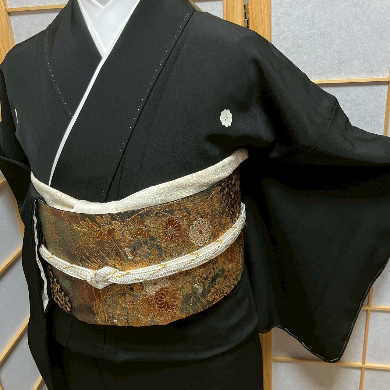 6809# Japanese Tomesode Kimono Vintage Womens Silk Fabric Robe Kimono only sold