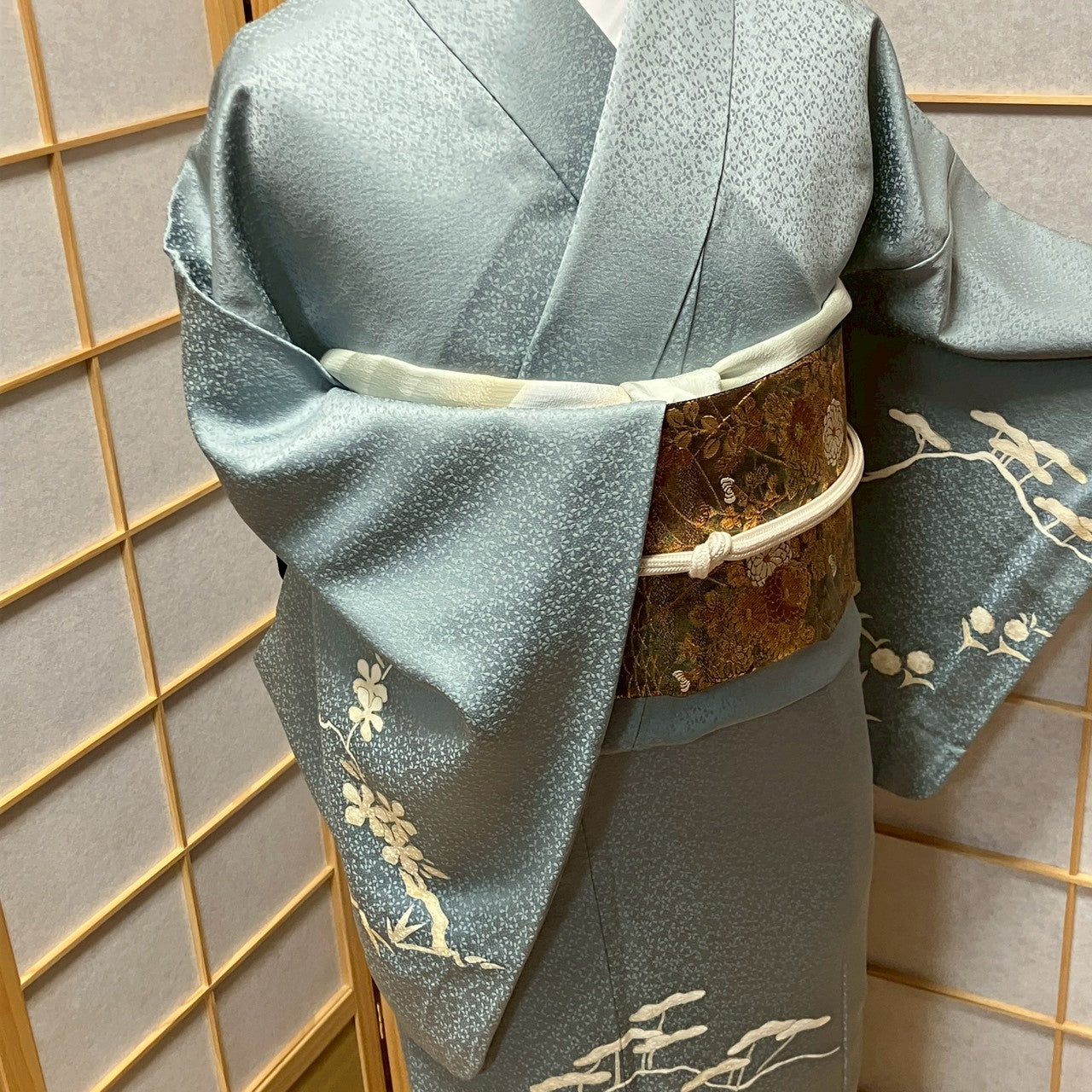 6795# Japanese Kimono Vintage Womens Silk Fabric Robe Kimono only sold