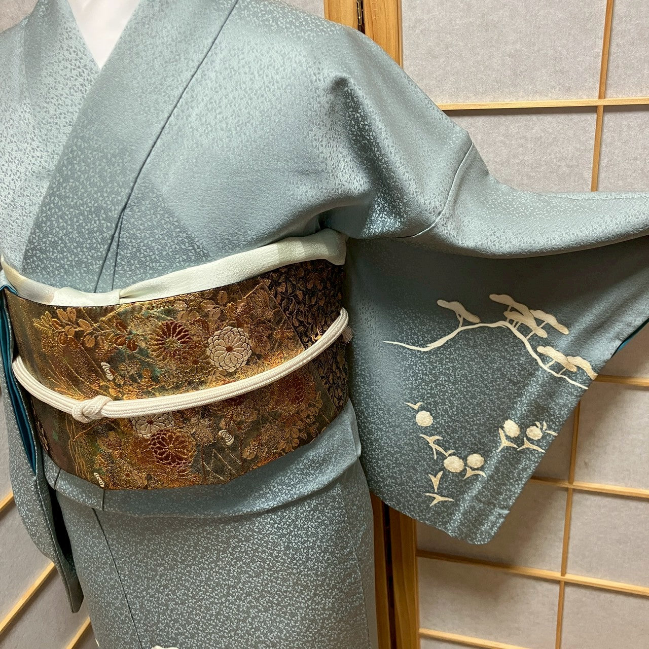 6795# Japanese Kimono Vintage Womens Silk Fabric Robe Kimono only sold