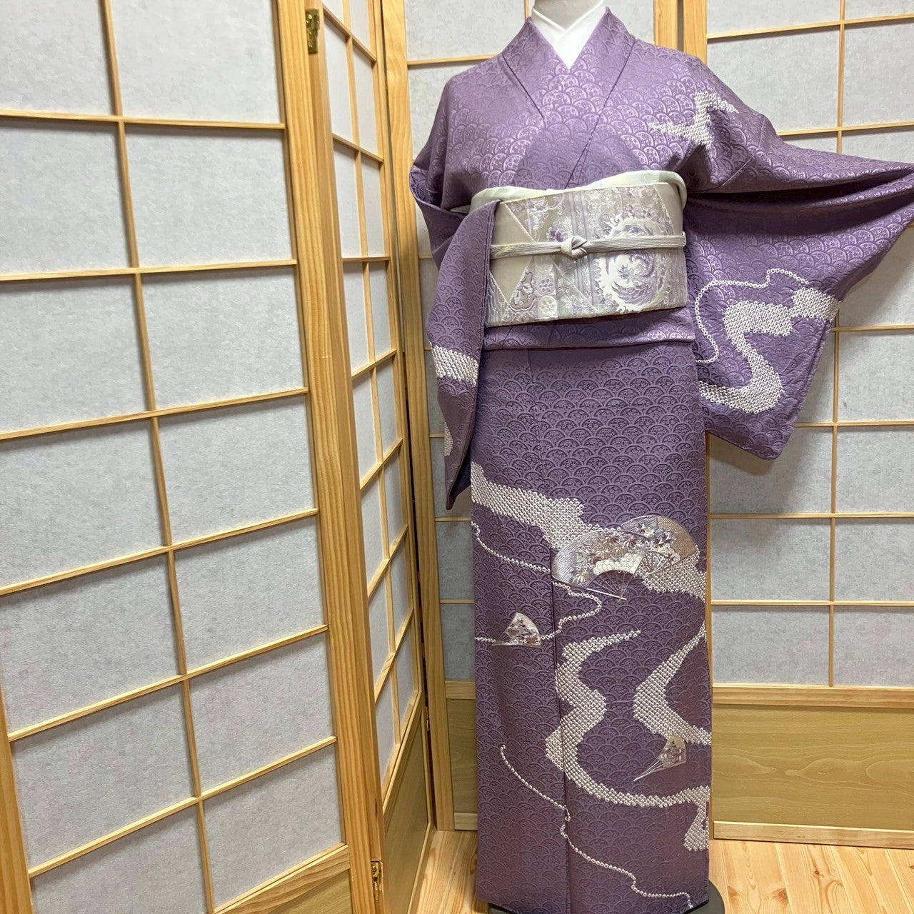 6810# Japanese Kimono Vintage Womens Silk Fabric Robe Kimono only sold Shibori