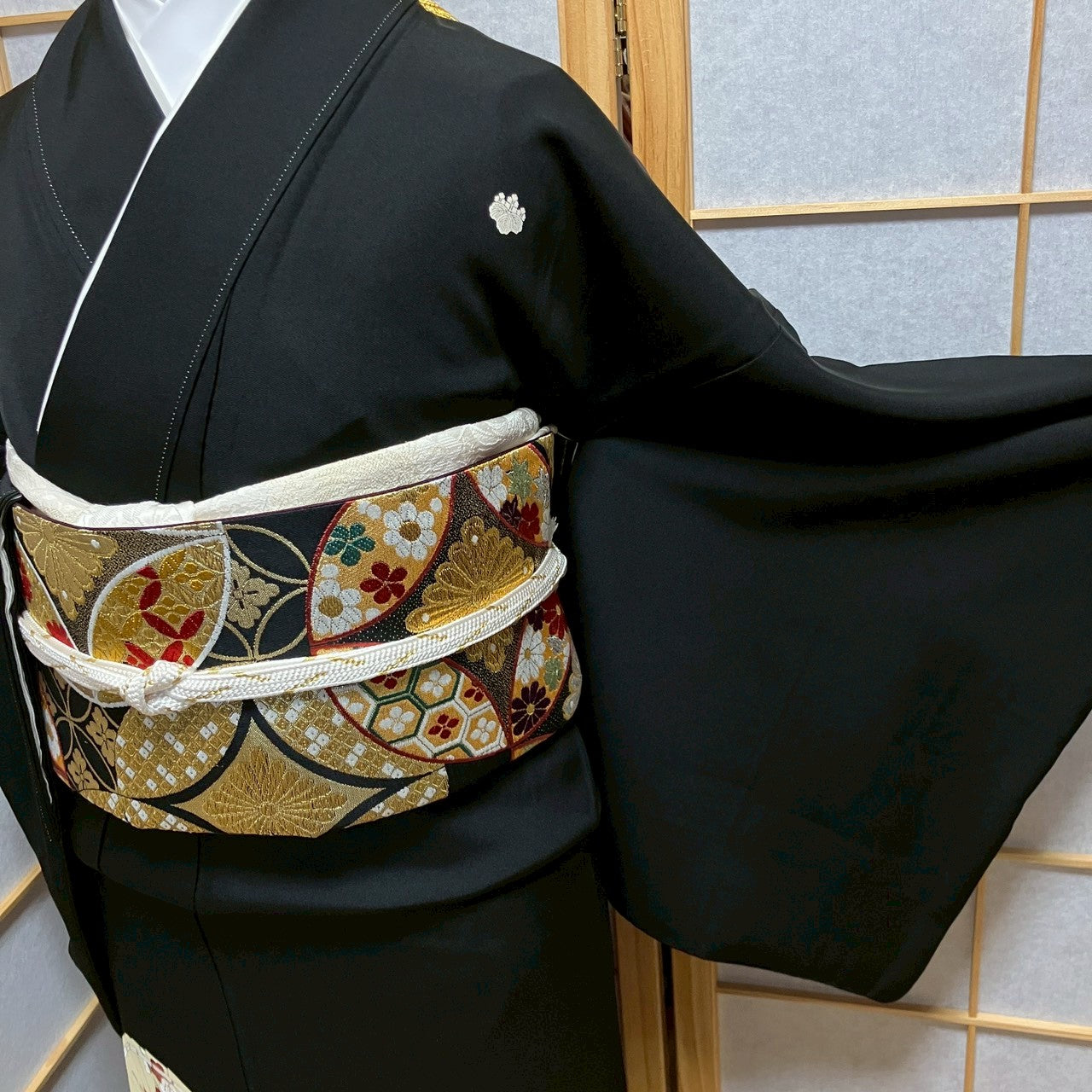 6811# Japanese Tomesode Kimono Vintage Womens Silk Fabric Robe Kimono only sold