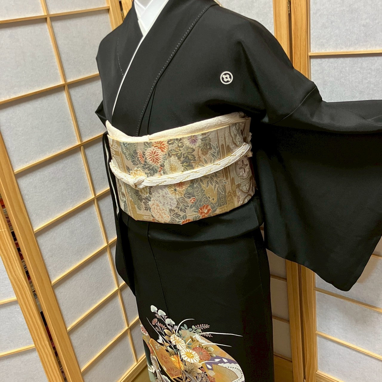 6813# Japanese Tomesode Kimono Vintage Womens Silk Fabric Robe Kimono only sold