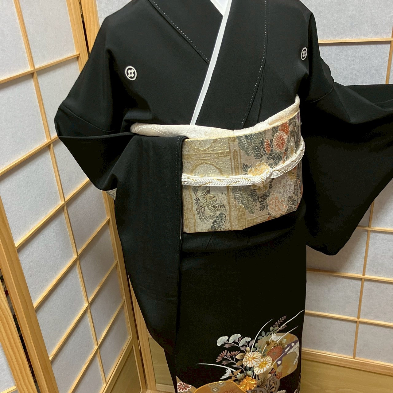 6813# Japanese Tomesode Kimono Vintage Womens Silk Fabric Robe Kimono only sold