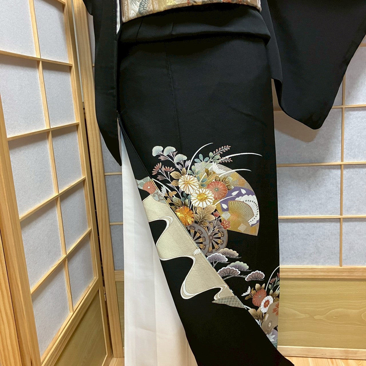 6813# Japanese Tomesode Kimono Vintage Womens Silk Fabric Robe Kimono only sold