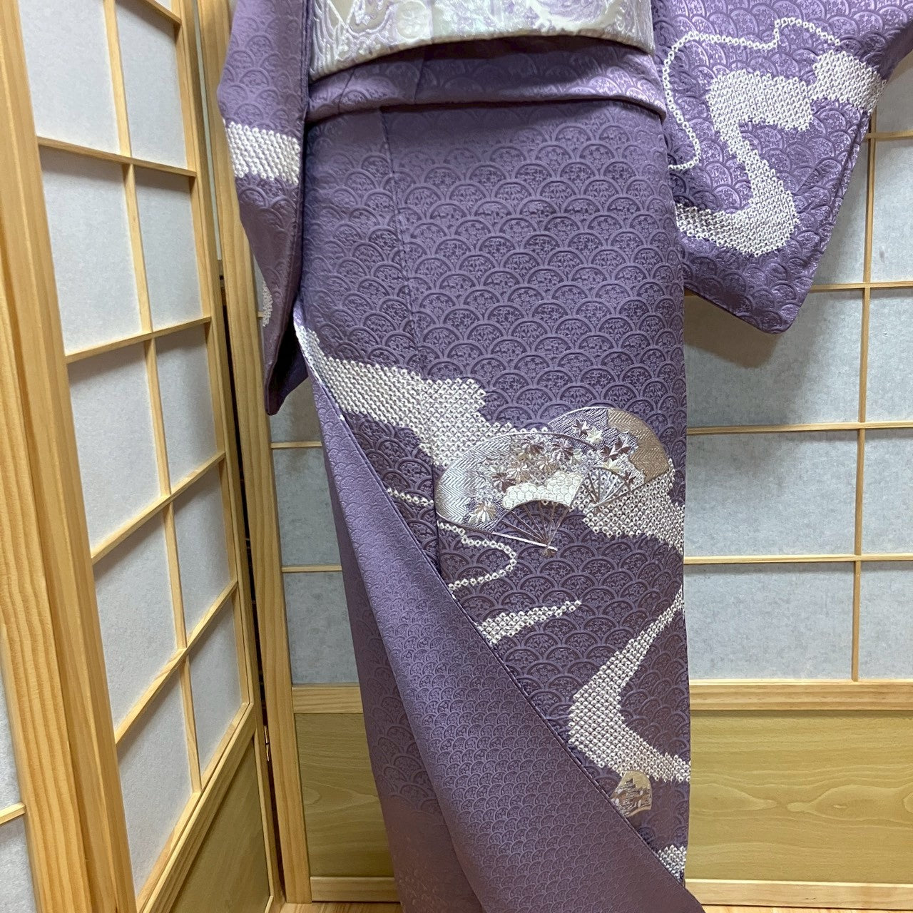6810# Japanese Kimono Vintage Womens Silk Fabric Robe Kimono only sold Shibori