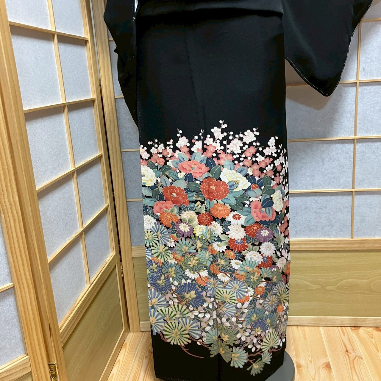6816# Japanese Tomesode Kimono Vintage Womens Silk Fabric Robe Kimono only sold