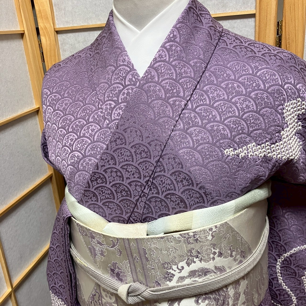 6810# Japanese Kimono Vintage Womens Silk Fabric Robe Kimono only sold Shibori