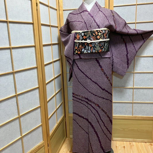 6819# Japanese Kimono Vintage Womens Silk Fabric Robe Kimono only sold Shibori