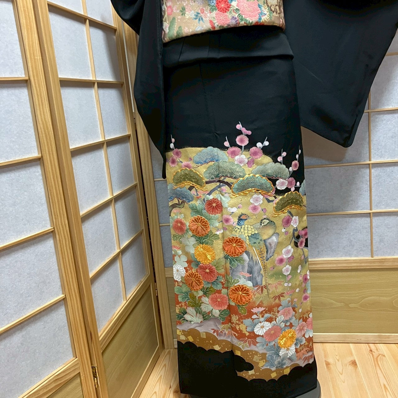 7072# Japanese Tomesode Kimono Vintage Womens Silk Fabric Robe Kimono only sold