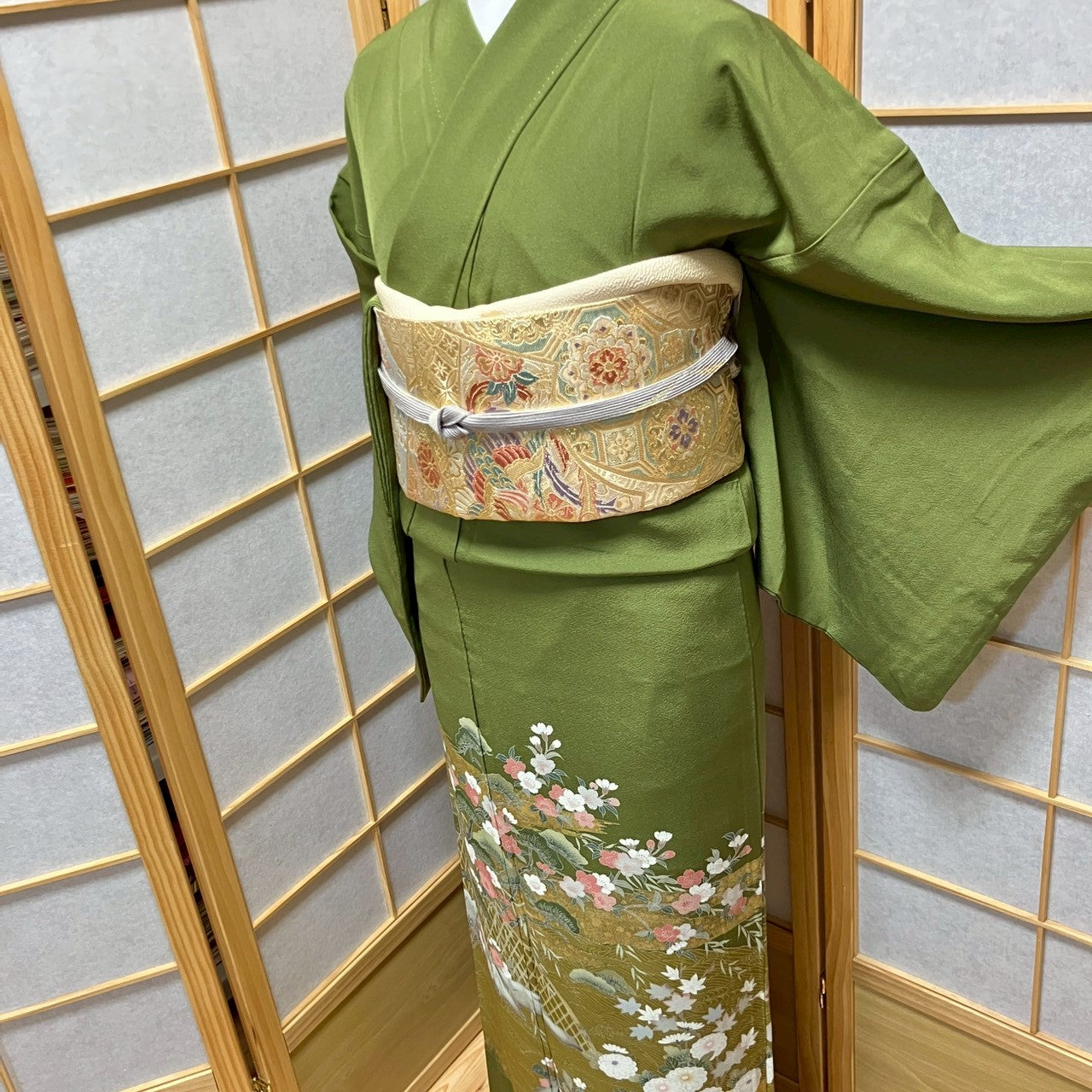 7096# Japanese Tomesode Kimono Vintage Womens Silk Fabric Robe Kimono only sold