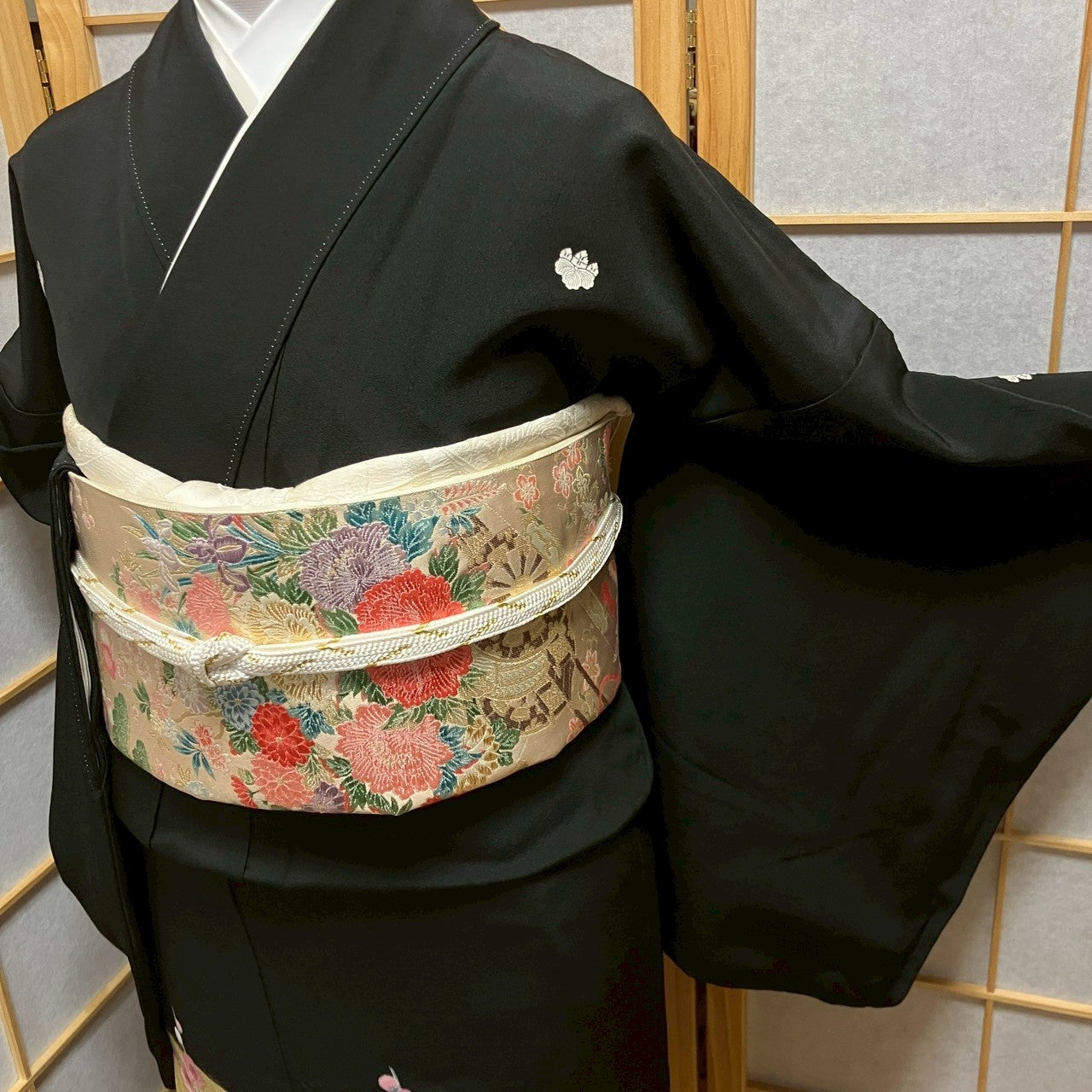 7072# Japanese Tomesode Kimono Vintage Womens Silk Fabric Robe Kimono only sold