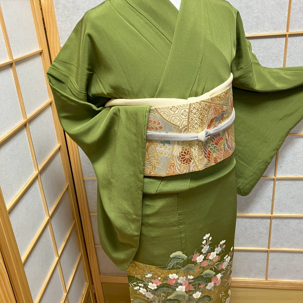 7096# Japanese Tomesode Kimono Vintage Womens Silk Fabric Robe Kimono only sold