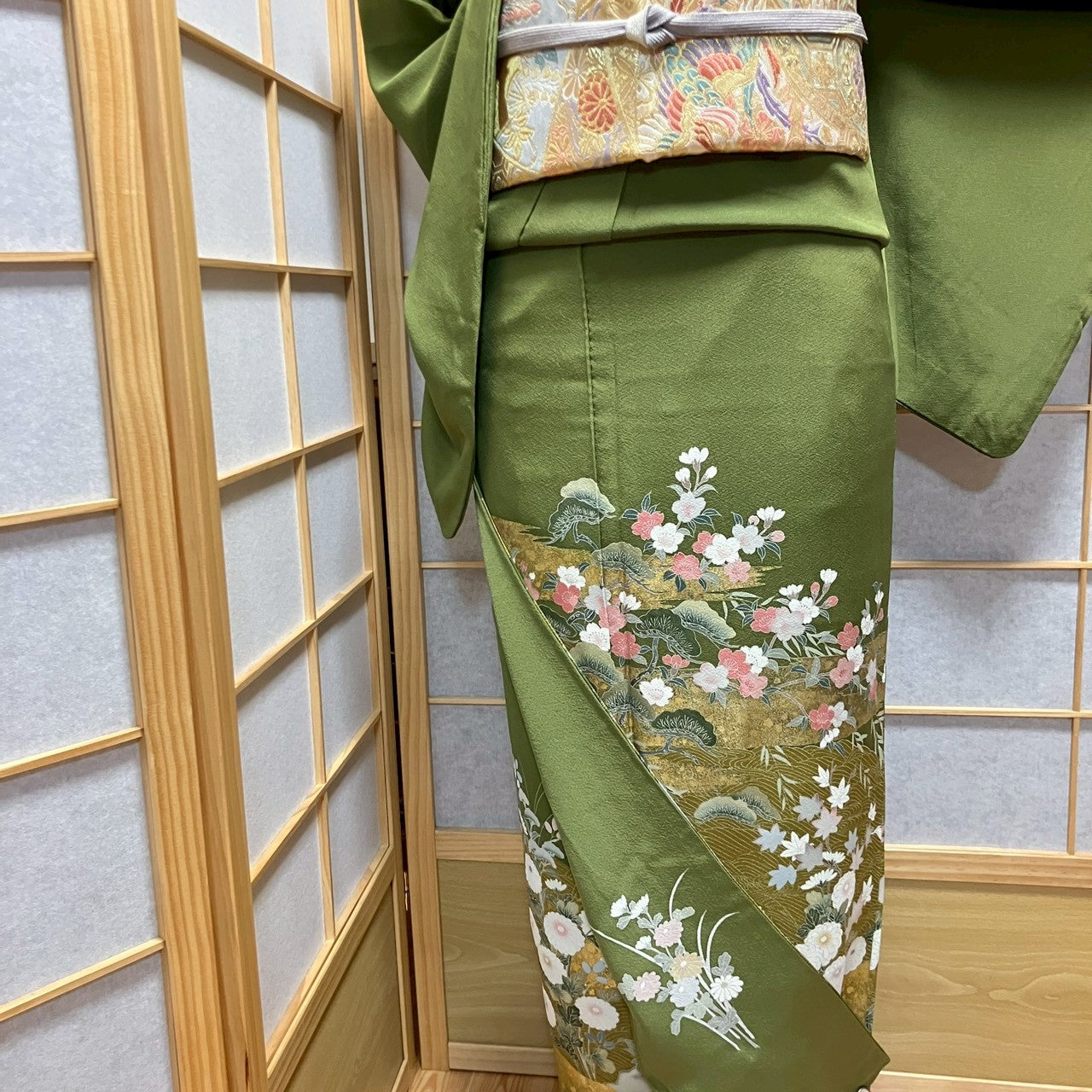 7096# Japanese Tomesode Kimono Vintage Womens Silk Fabric Robe Kimono only sold