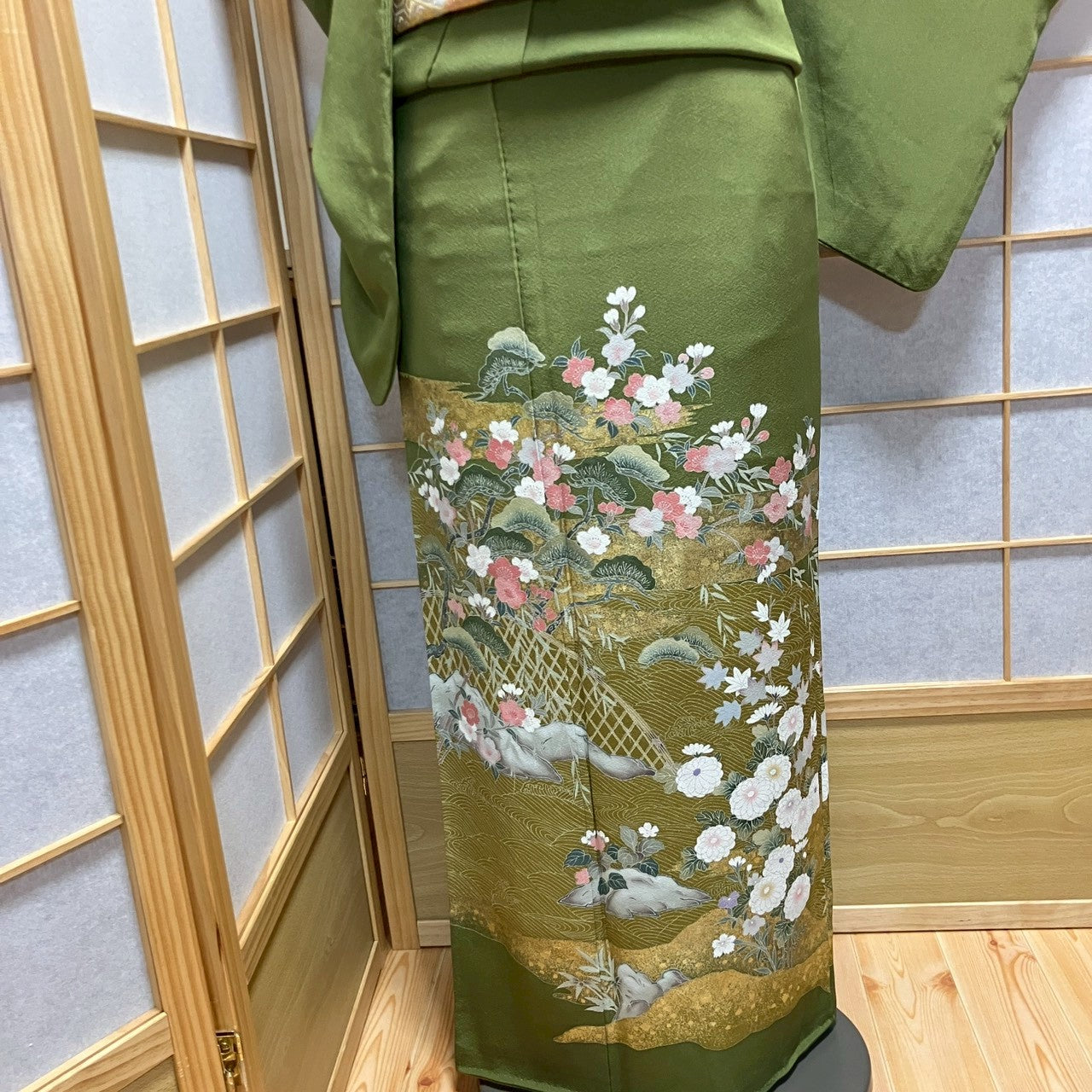 7096# Japanese Tomesode Kimono Vintage Womens Silk Fabric Robe Kimono only sold