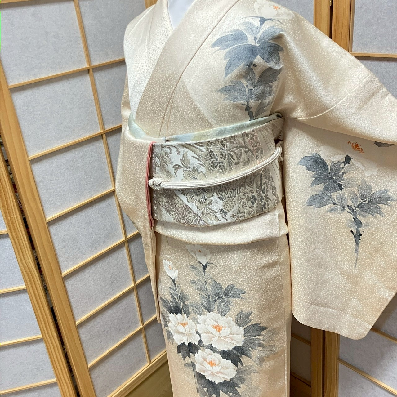 7097# Japanese Kimono Vintage Womens Silk Fabric Robe Kimono only sold