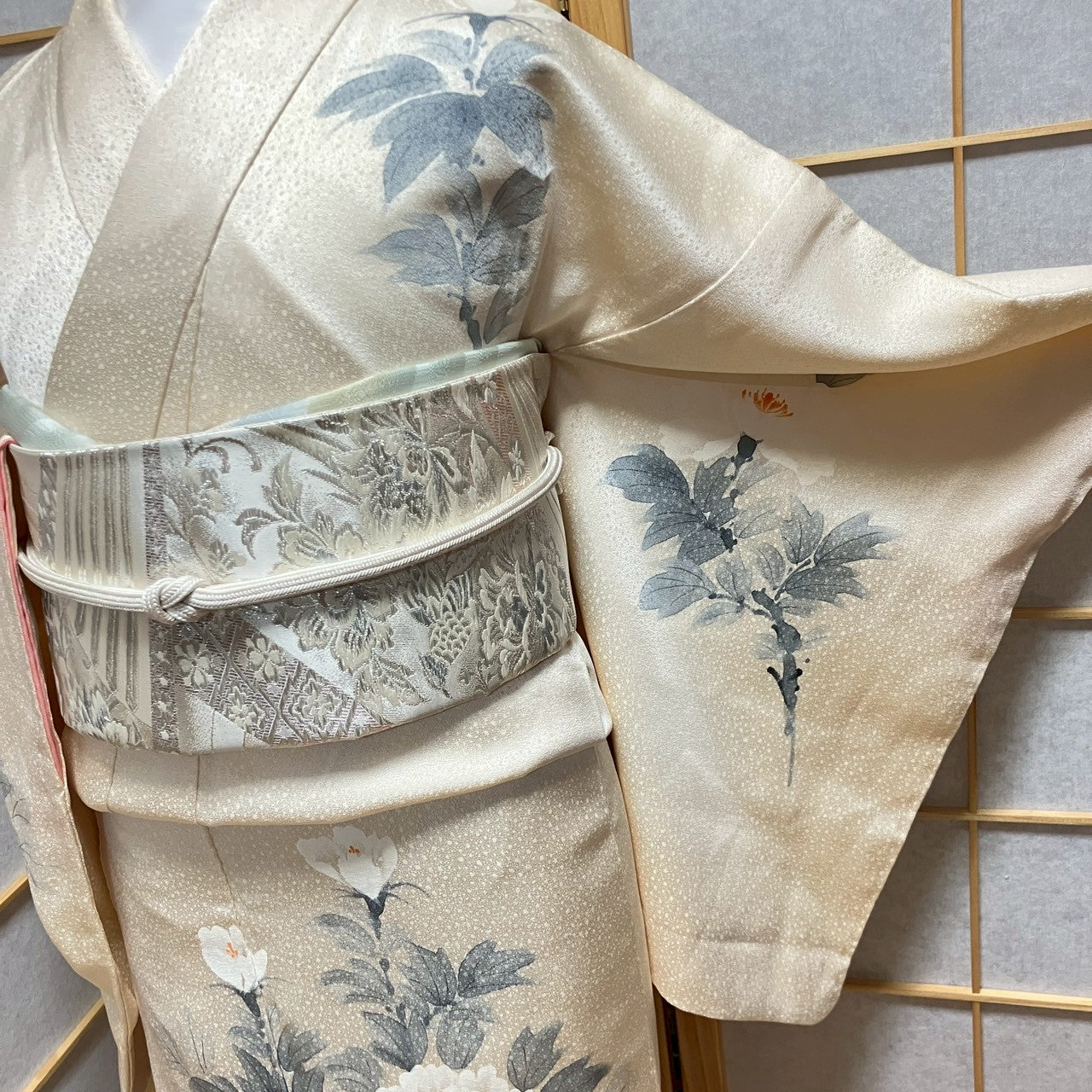 7097# Japanese Kimono Vintage Womens Silk Fabric Robe Kimono only sold