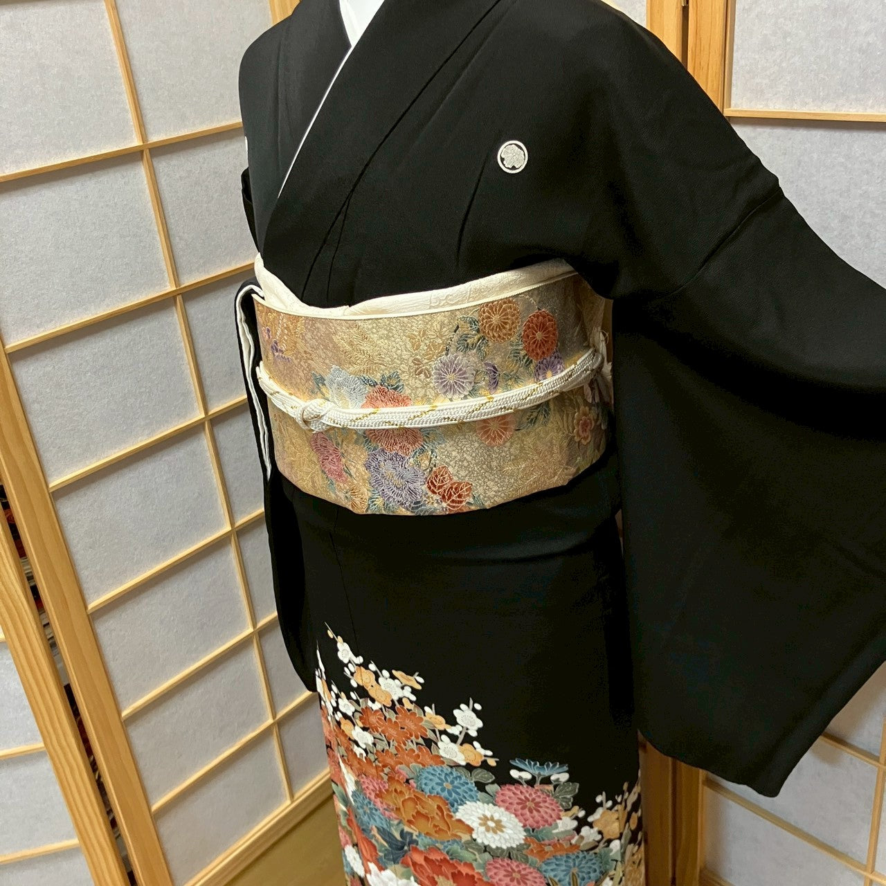 7074# Japanese Tomesode Kimono Vintage Womens Silk Fabric Robe Kimono only sold