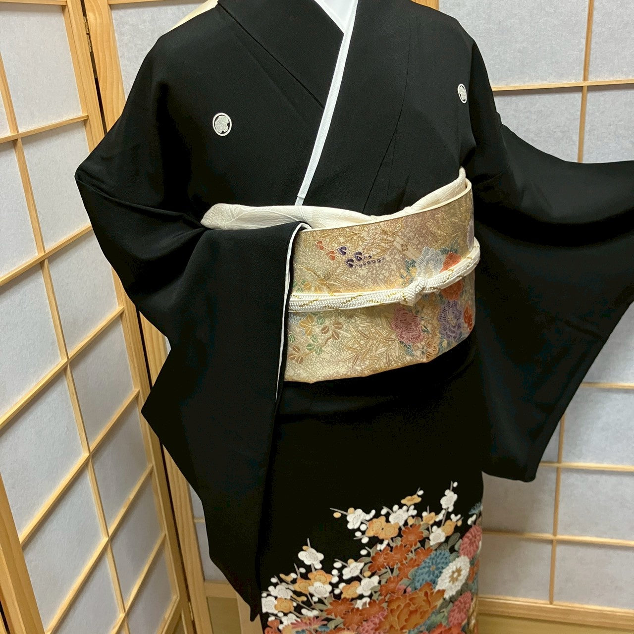 7074# Japanese Tomesode Kimono Vintage Womens Silk Fabric Robe Kimono only sold