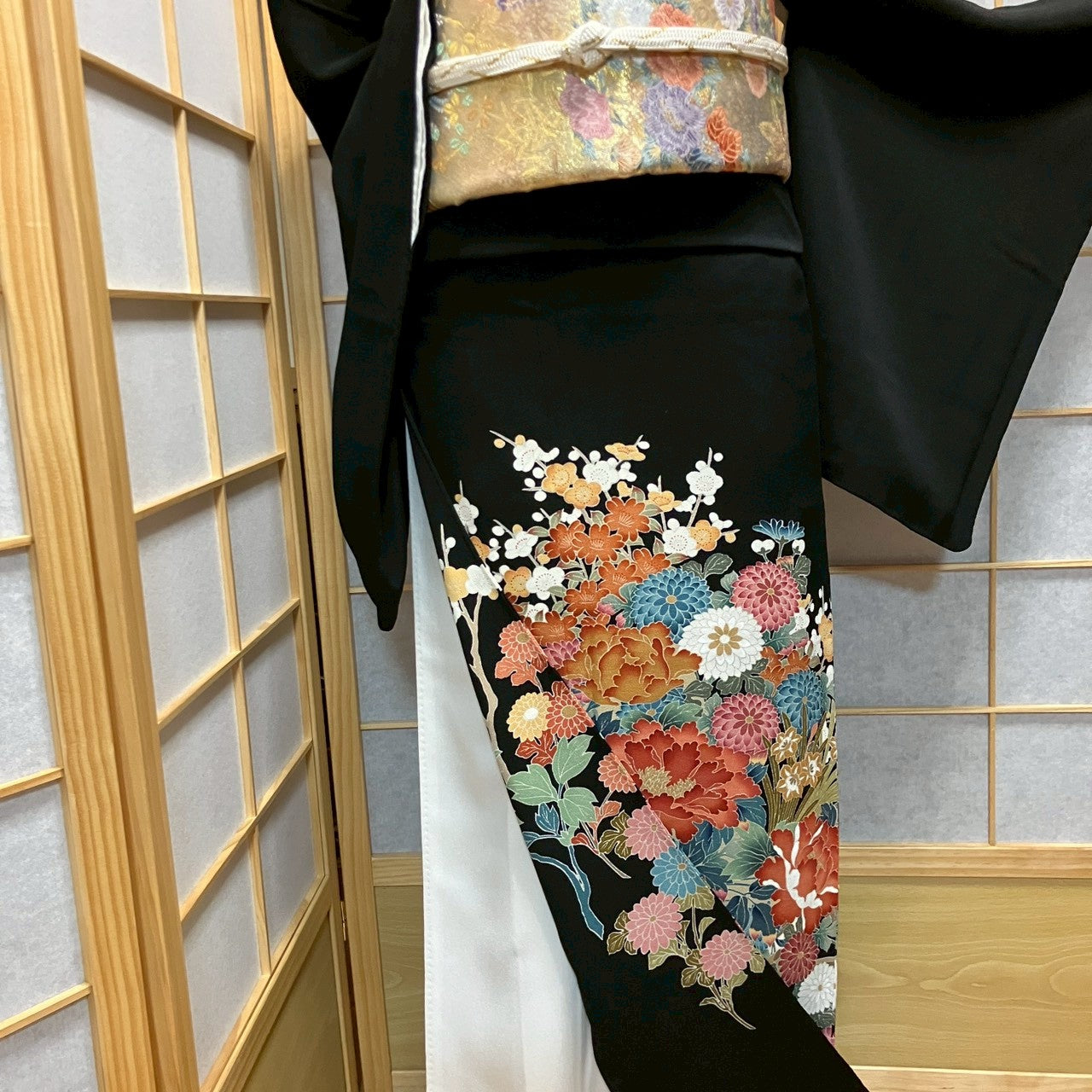 7074# Japanese Tomesode Kimono Vintage Womens Silk Fabric Robe Kimono only sold