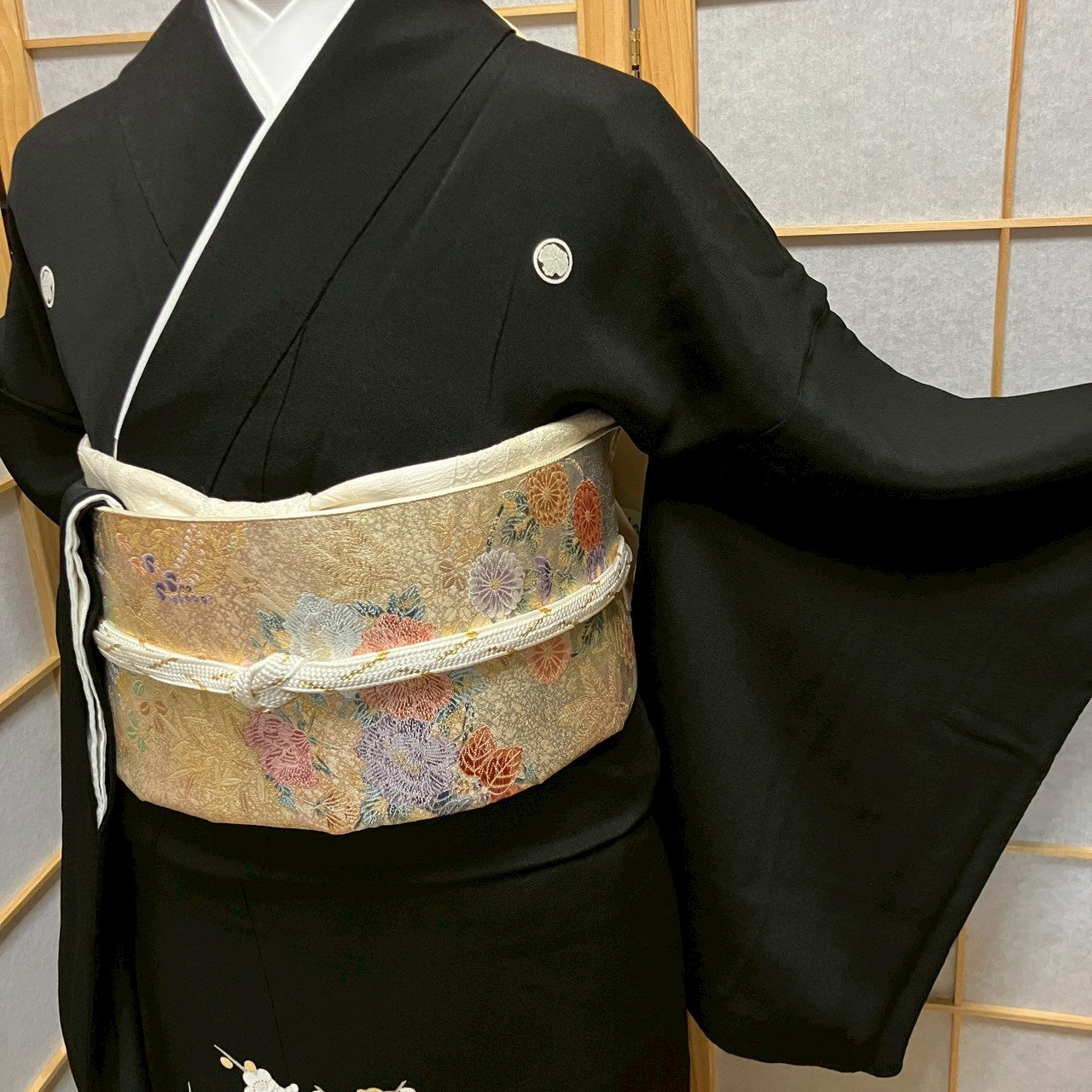 7074# Japanese Tomesode Kimono Vintage Womens Silk Fabric Robe Kimono only sold