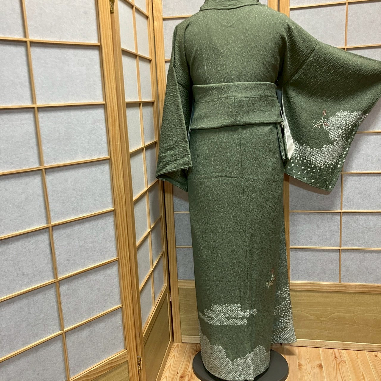 7075# Japanese Kimono Vintage Womens Silk Fabric Robe Kimono only sold Shibori