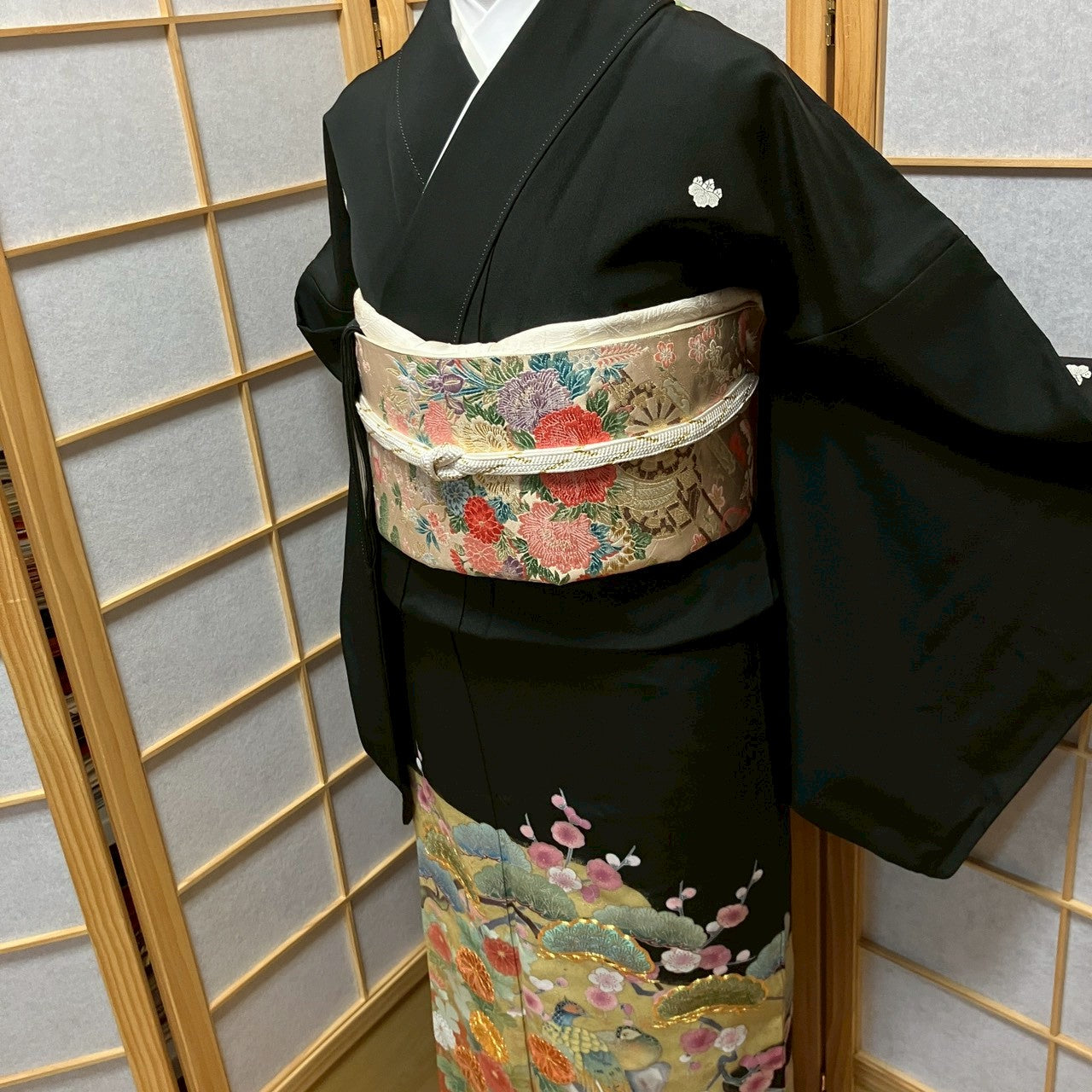 7072# Japanese Tomesode Kimono Vintage Womens Silk Fabric Robe Kimono only sold