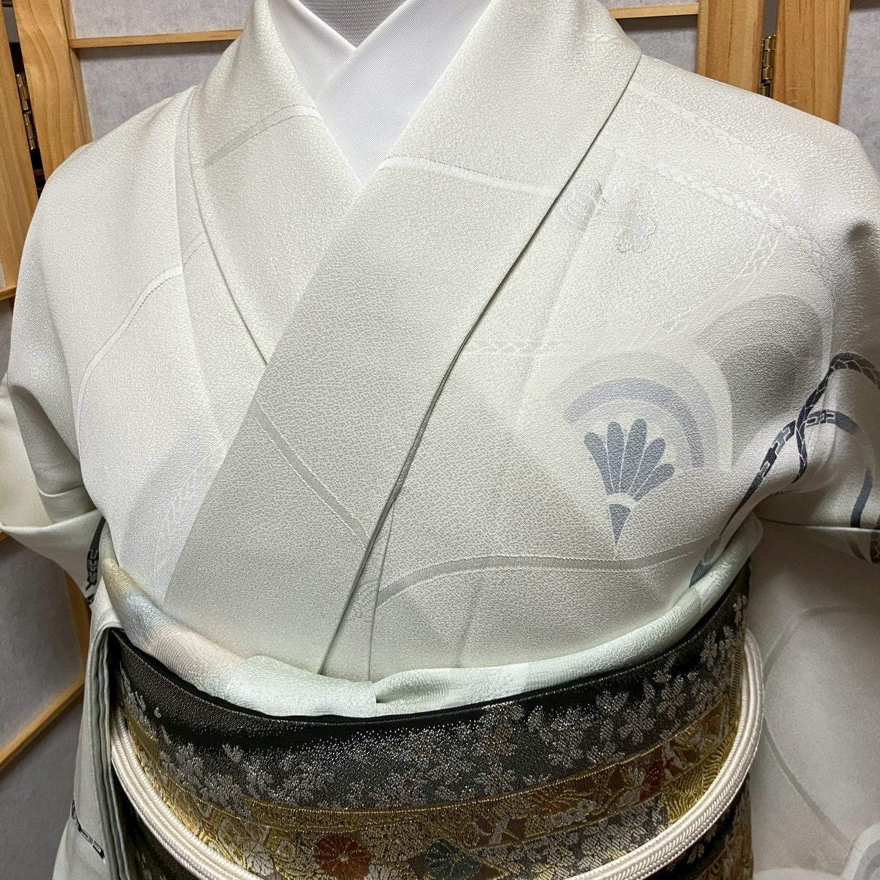 7076# Japanese Kimono Vintage Womens Silk Fabric Robe Kimono only sold