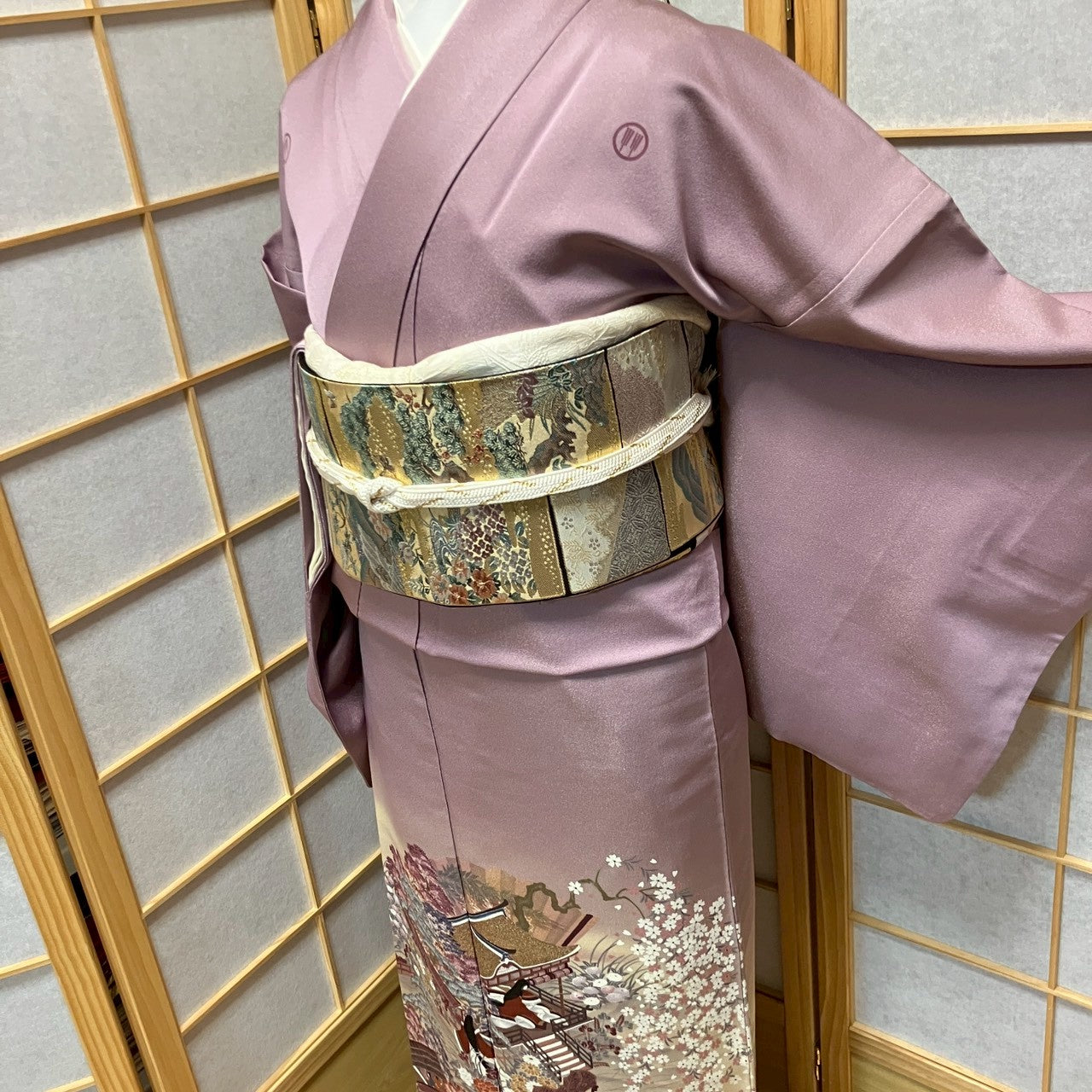 7077# Japanese Tomesode Kimono Vintage Womens Silk Fabric Robe Kimono only sold