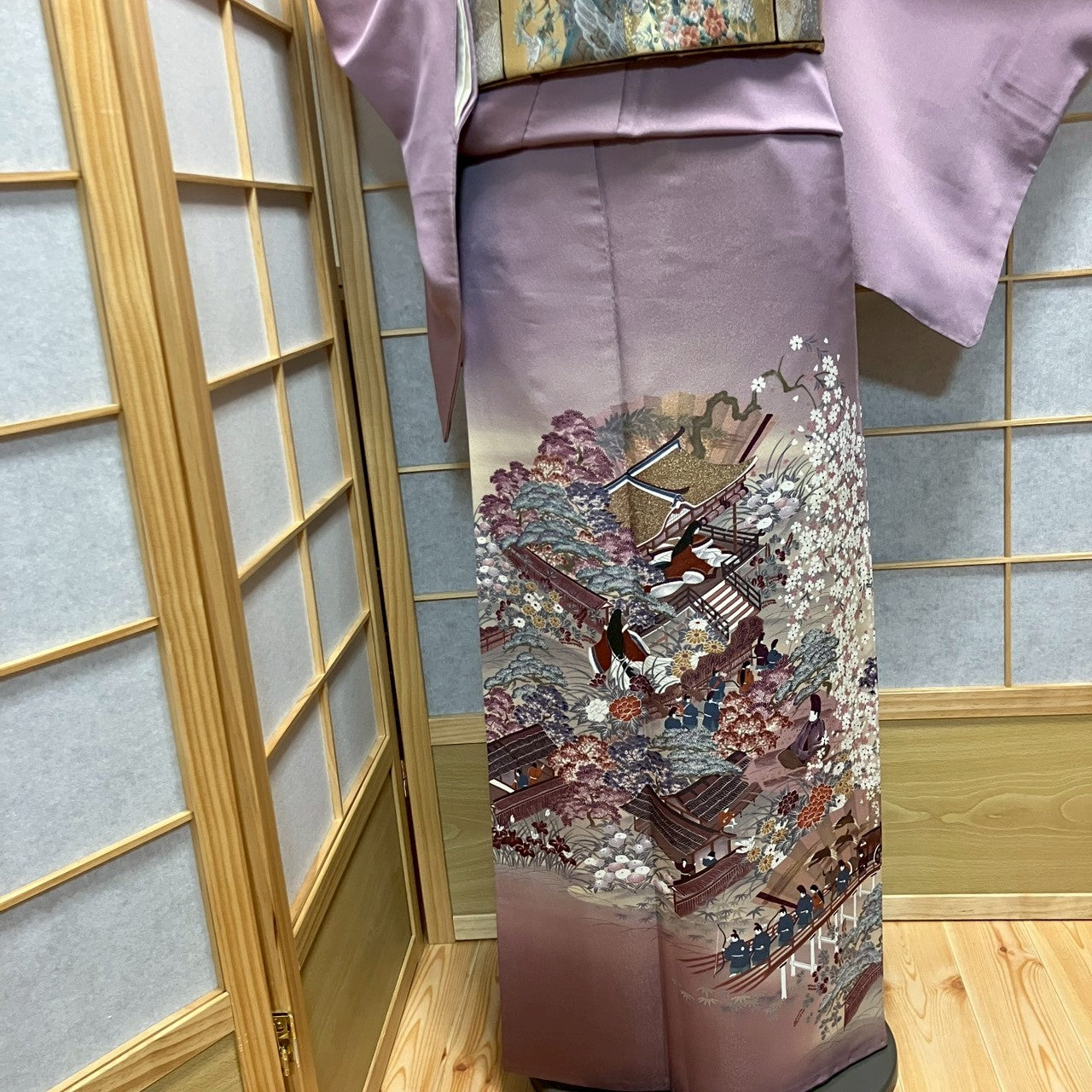 7077# Japanese Tomesode Kimono Vintage Womens Silk Fabric Robe Kimono only sold
