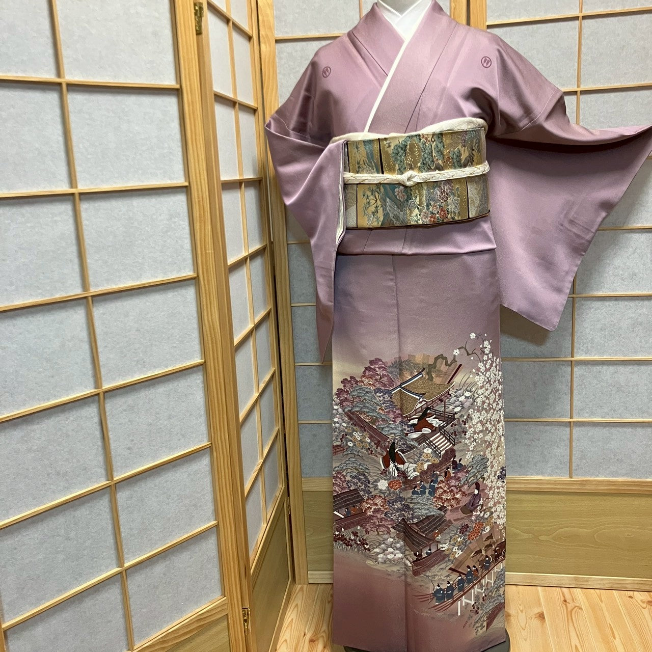 7077# Japanese Tomesode Kimono Vintage Womens Silk Fabric Robe Kimono only sold