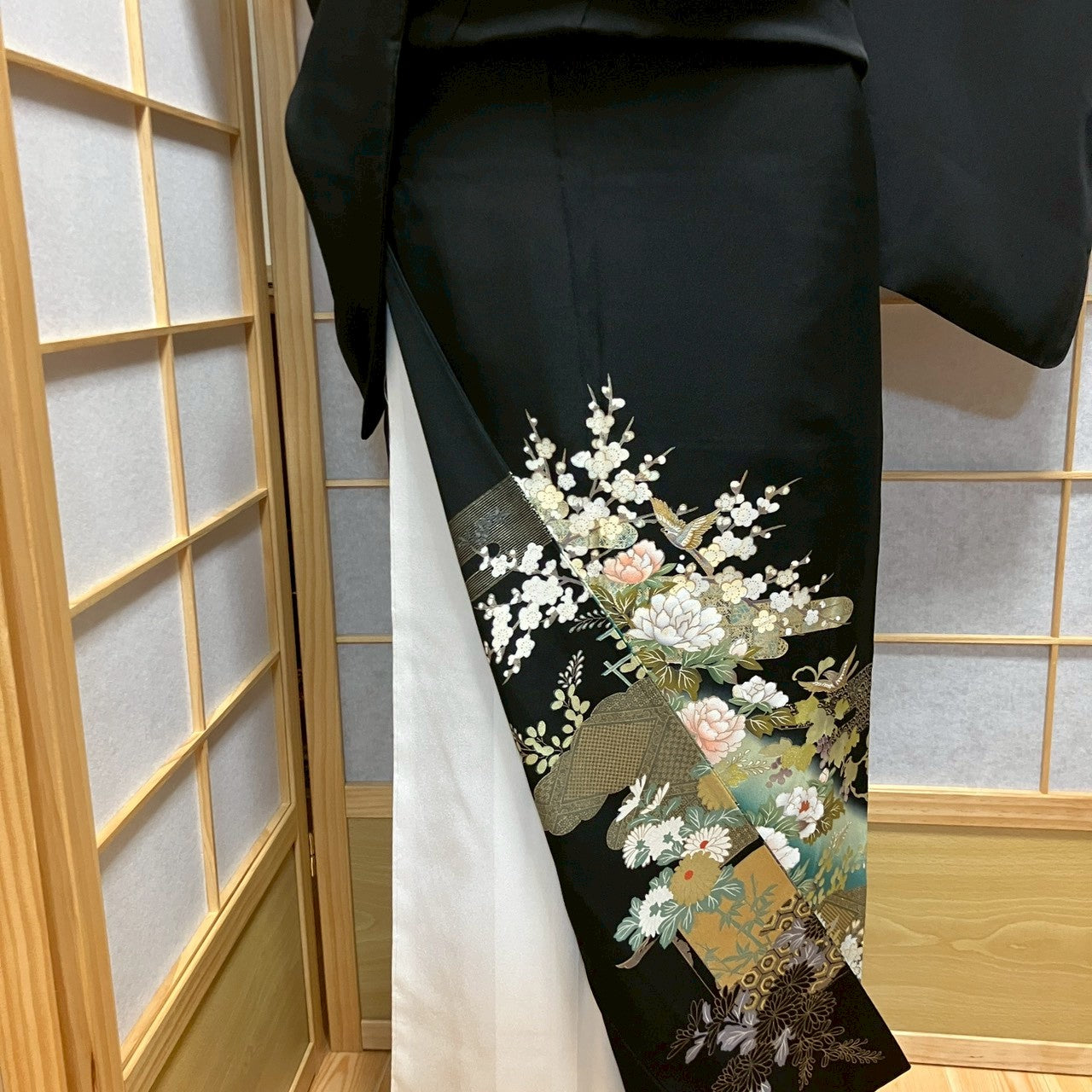 7078# Japanese Tomesode Kimono Vintage Womens Silk Fabric Robe Kimono only sold