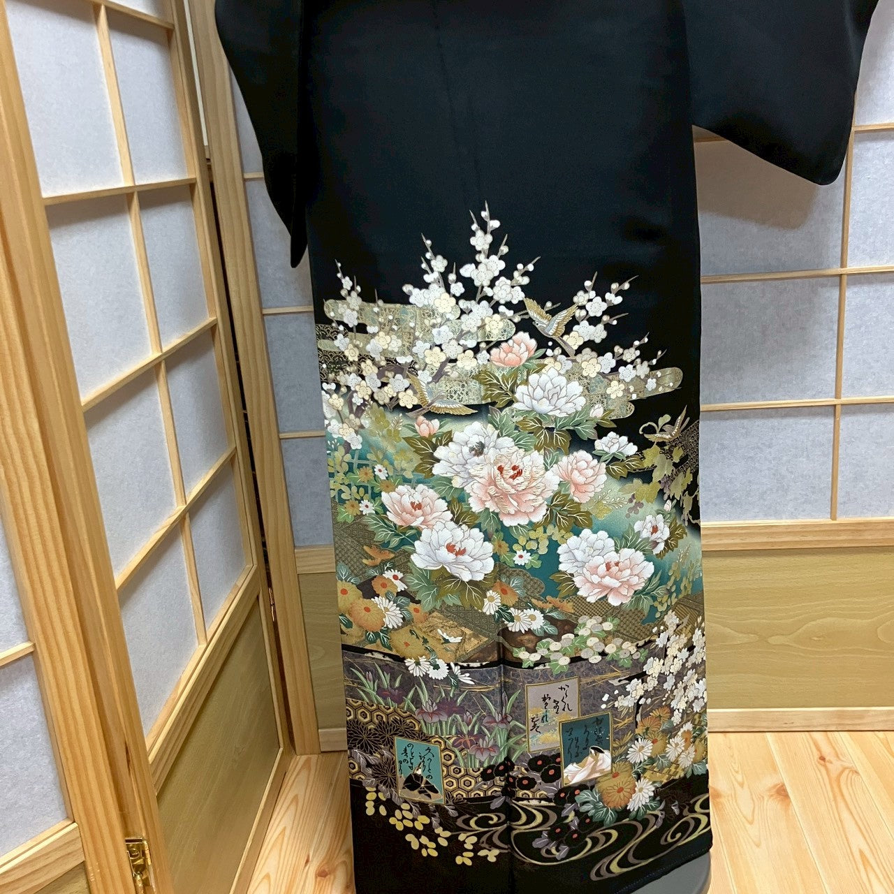 7078# Japanese Tomesode Kimono Vintage Womens Silk Fabric Robe Kimono only sold